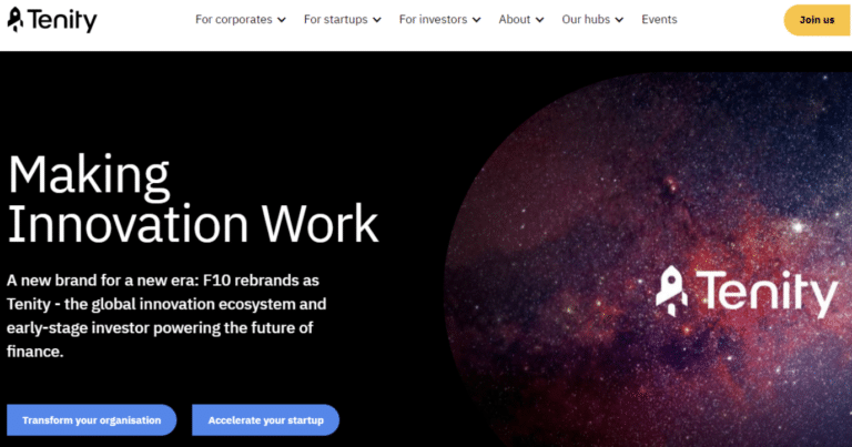 Screenshot of Tenity website