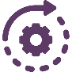 icon for process, gear wheel with an arrow